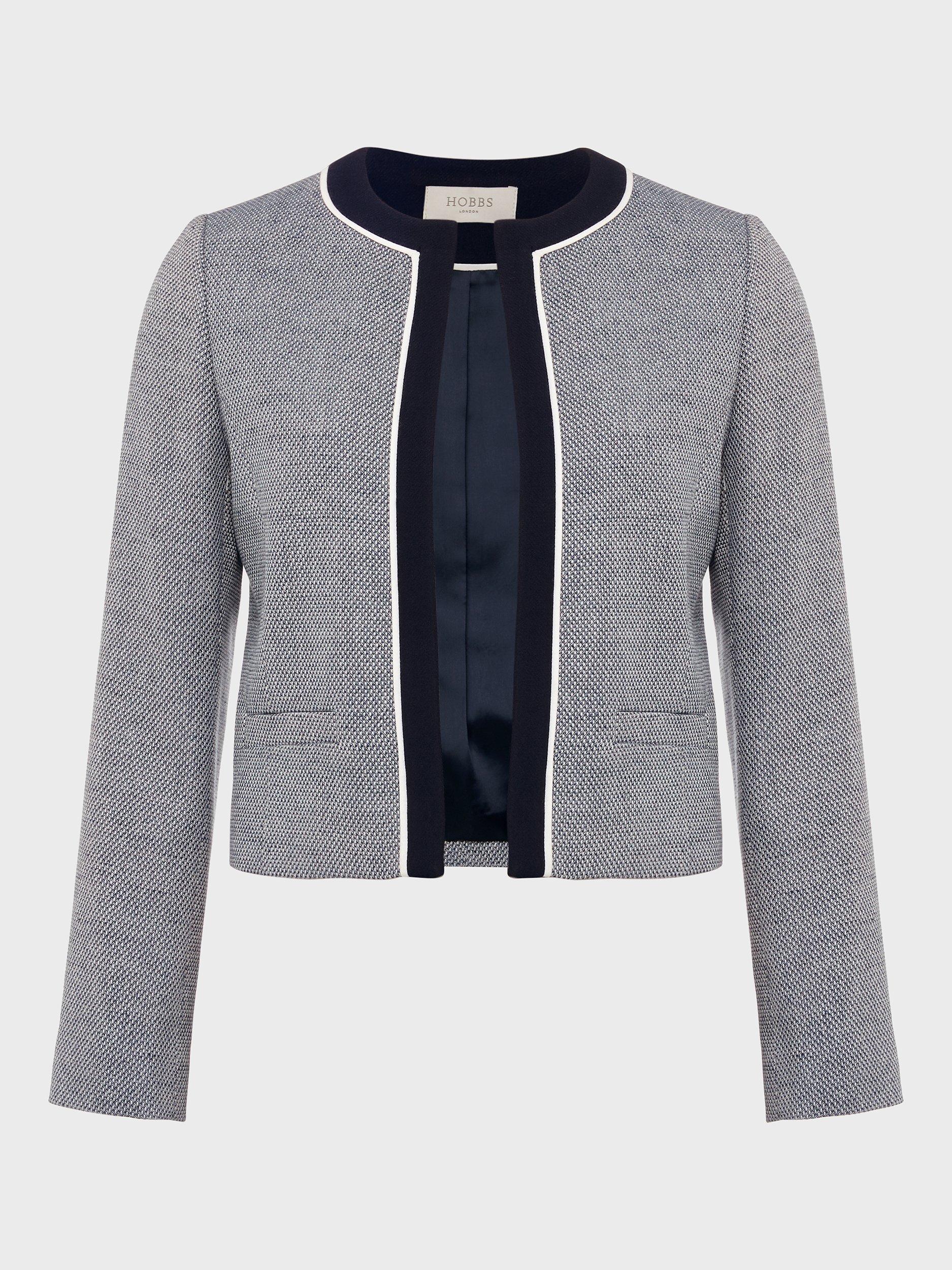Product image 7 of 7, which shows Hobbs Steph Tweed Jacket, Navy/Multi, 22