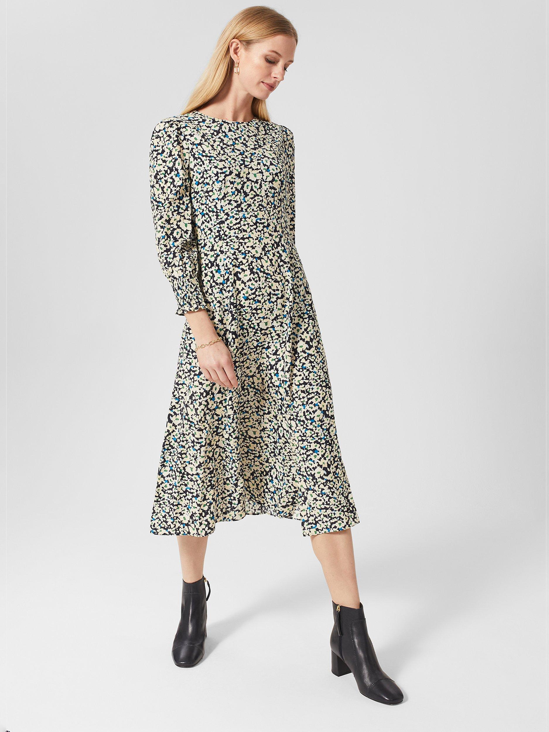 Hobbs Renata Floral Midi Tea Dress Multi