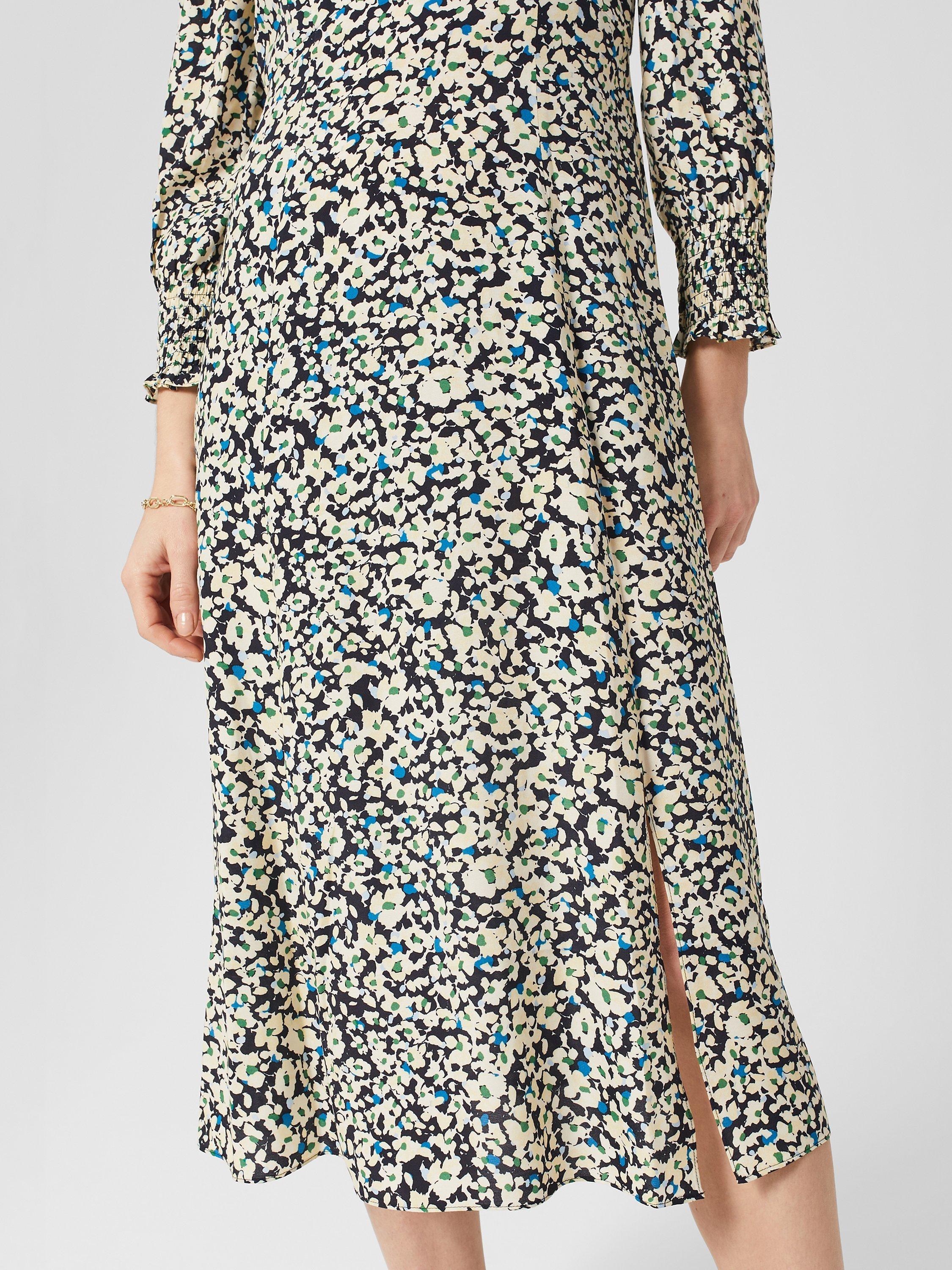 Product image 4 of 5, which shows Hobbs Renata Floral Midi Tea Dress, Multi, 6