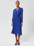 Hobbs Evelyn Pleated Dress, Cobalt Blue