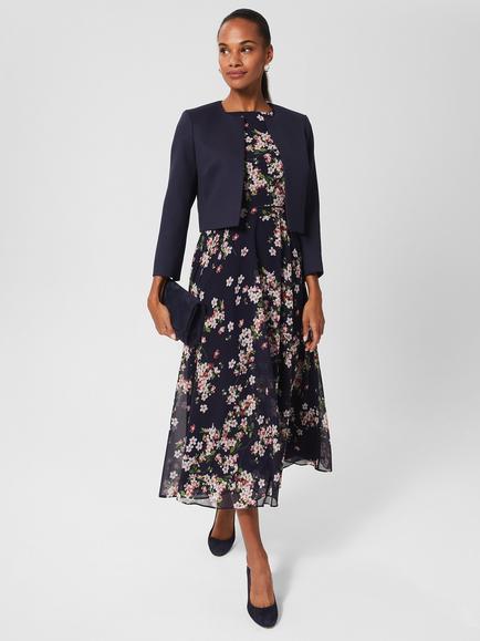 Hobbs Elize Cropped Jacket, Midnight Navy - view 2, Midnight Navy