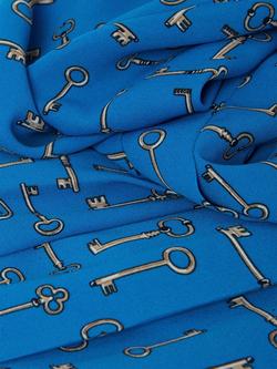 Hobbs Alberta Key Print Shirt Dress, Imperial Blue - view 2, Imperial Blue