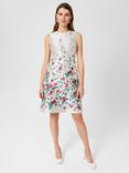 Hobbs Gwen Jacquard Dress, Oyster/Multi