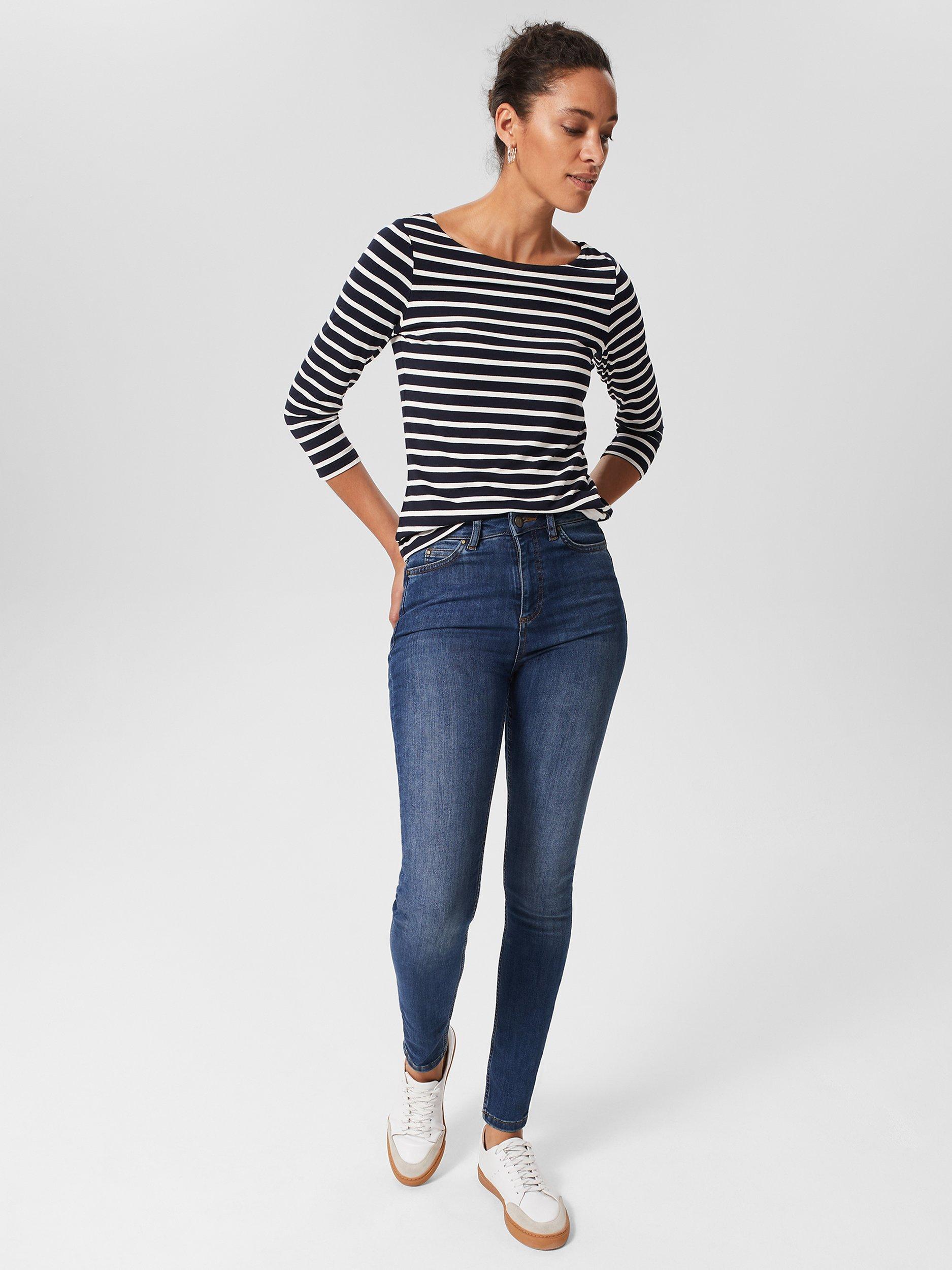 Product image 1 of 7, which shows Hobbs Gia Sculpting Skinny Jeans, Mid Wash, 18