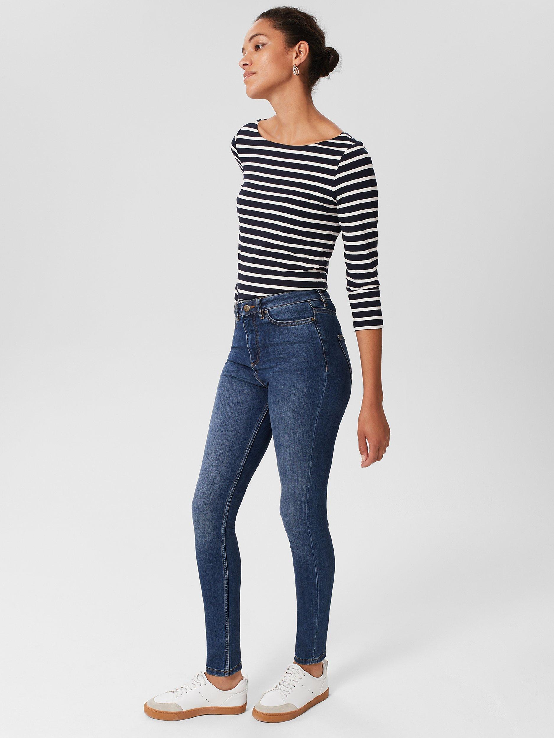 Product image 4 of 7, which shows Hobbs Gia Sculpting Skinny Jeans, Mid Wash, 18