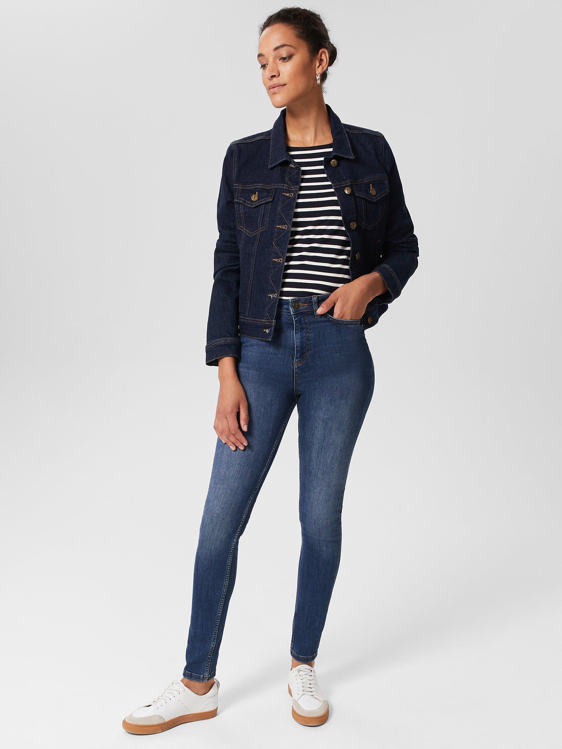 Product image 6 of 7, which shows Hobbs Gia Sculpting Skinny Jeans, Mid Wash, 18
