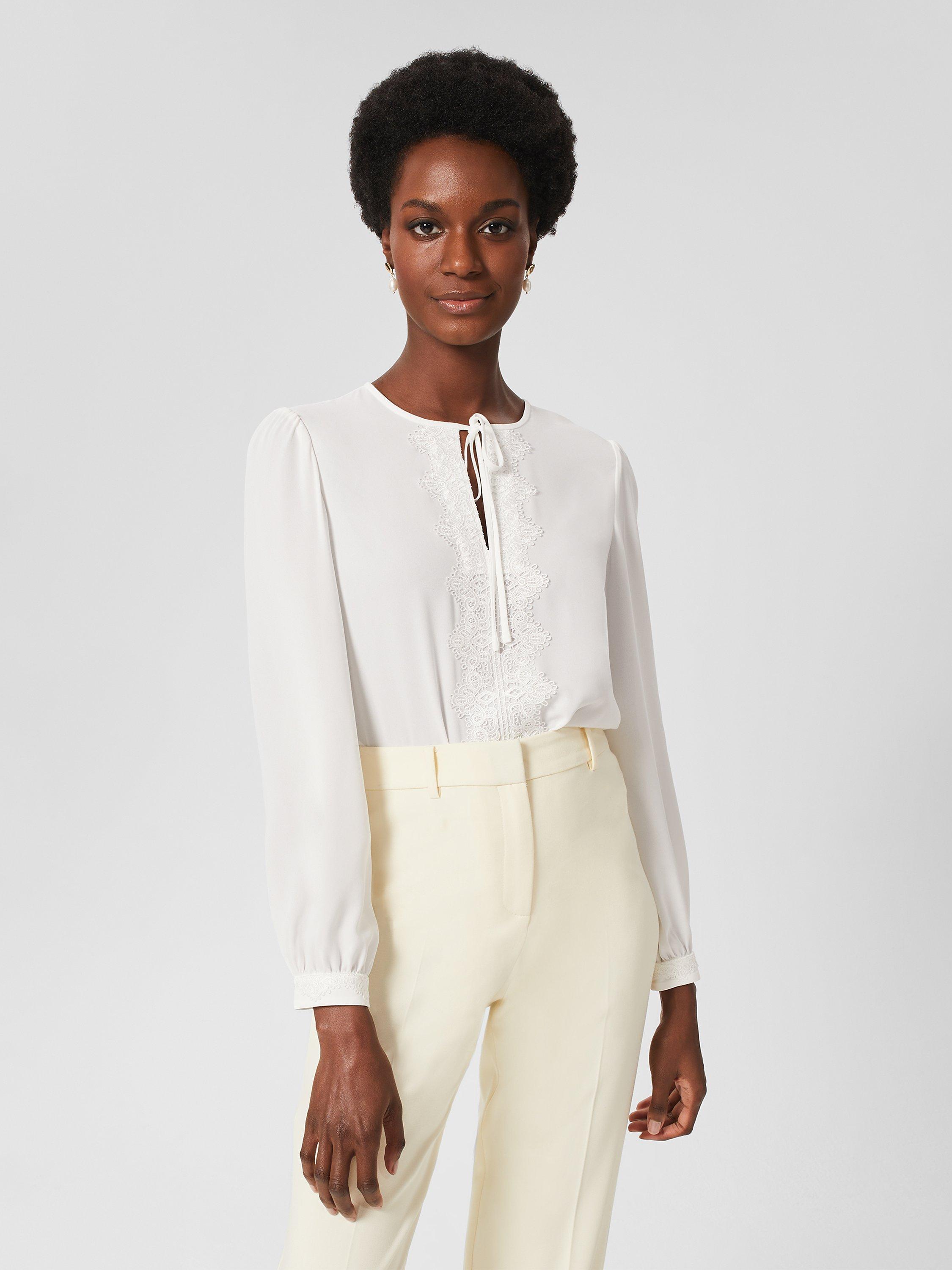 Hobbs Leena Lace Blouse, Ivory
