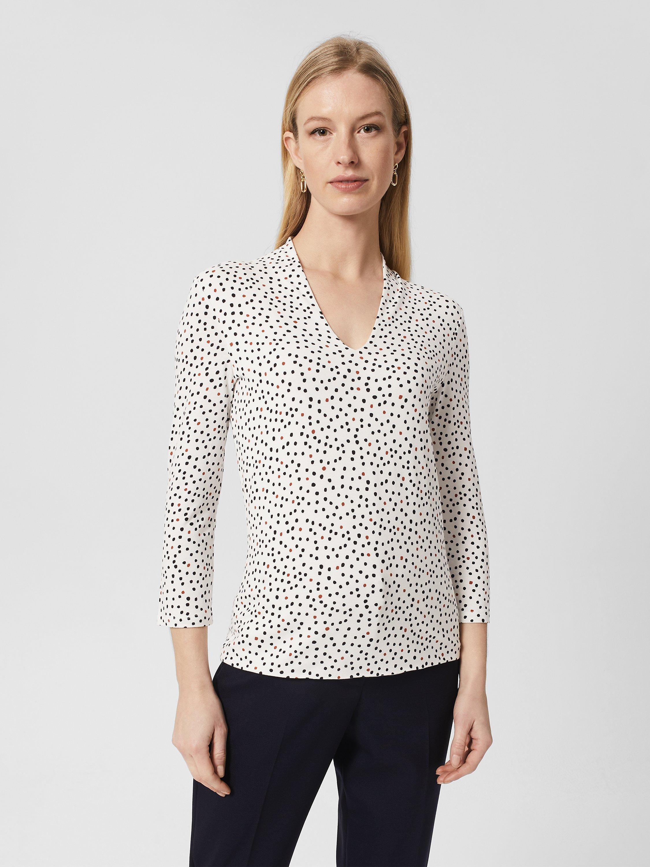 Hobbs Aimee Printed Top, Ivory/Black