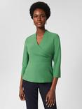 Hobbs Ellen Wrap Top, Pea Green