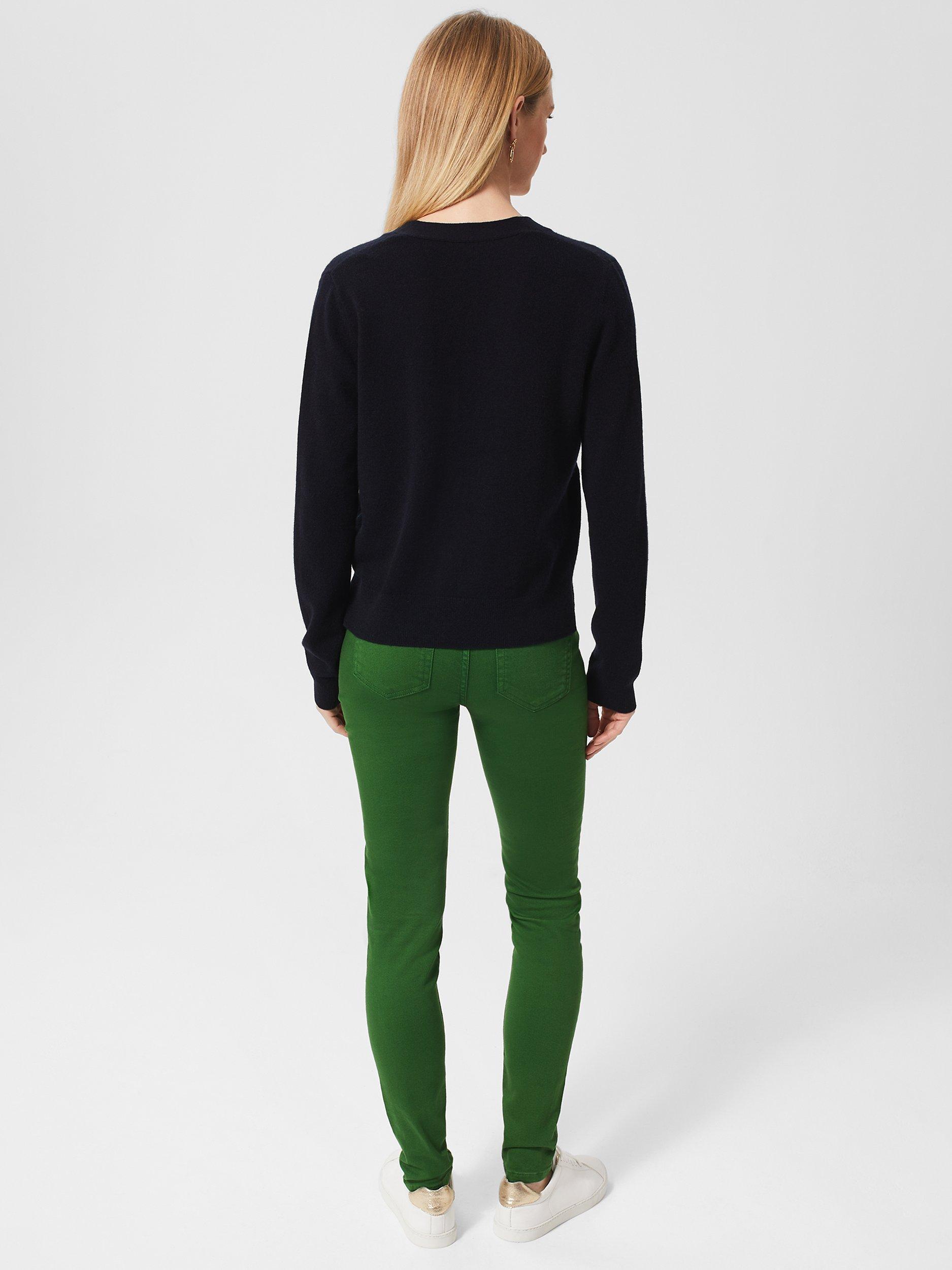 Product image 5 of 6, which shows Hobbs Gia Sculpting Skinny Jeans, Pea Green, 12