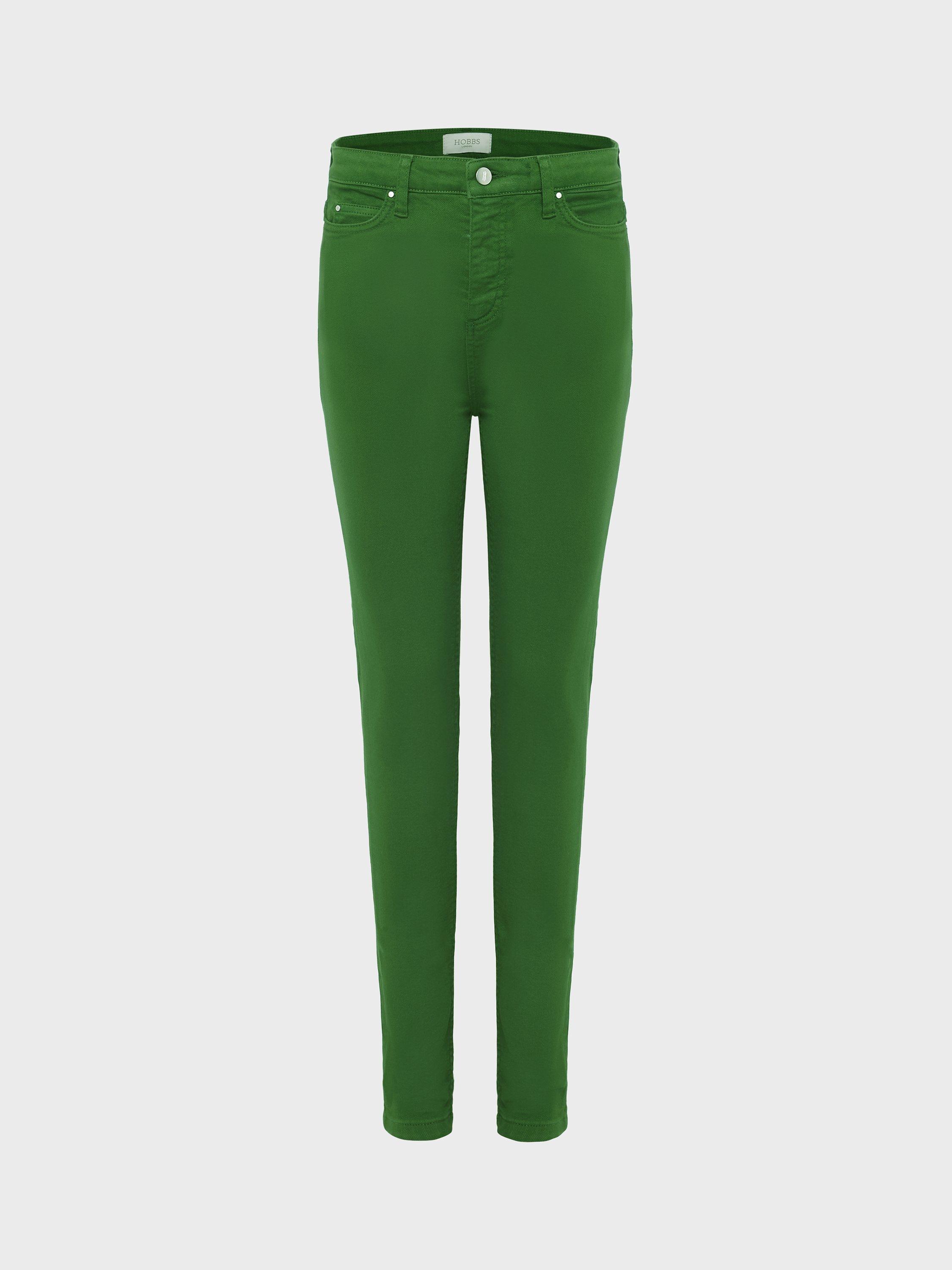 Product image 6 of 6, which shows Hobbs Gia Sculpting Skinny Jeans, Pea Green, 12