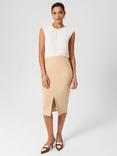 Hobbs Beatrice Pencil Skirt, Beige Suede