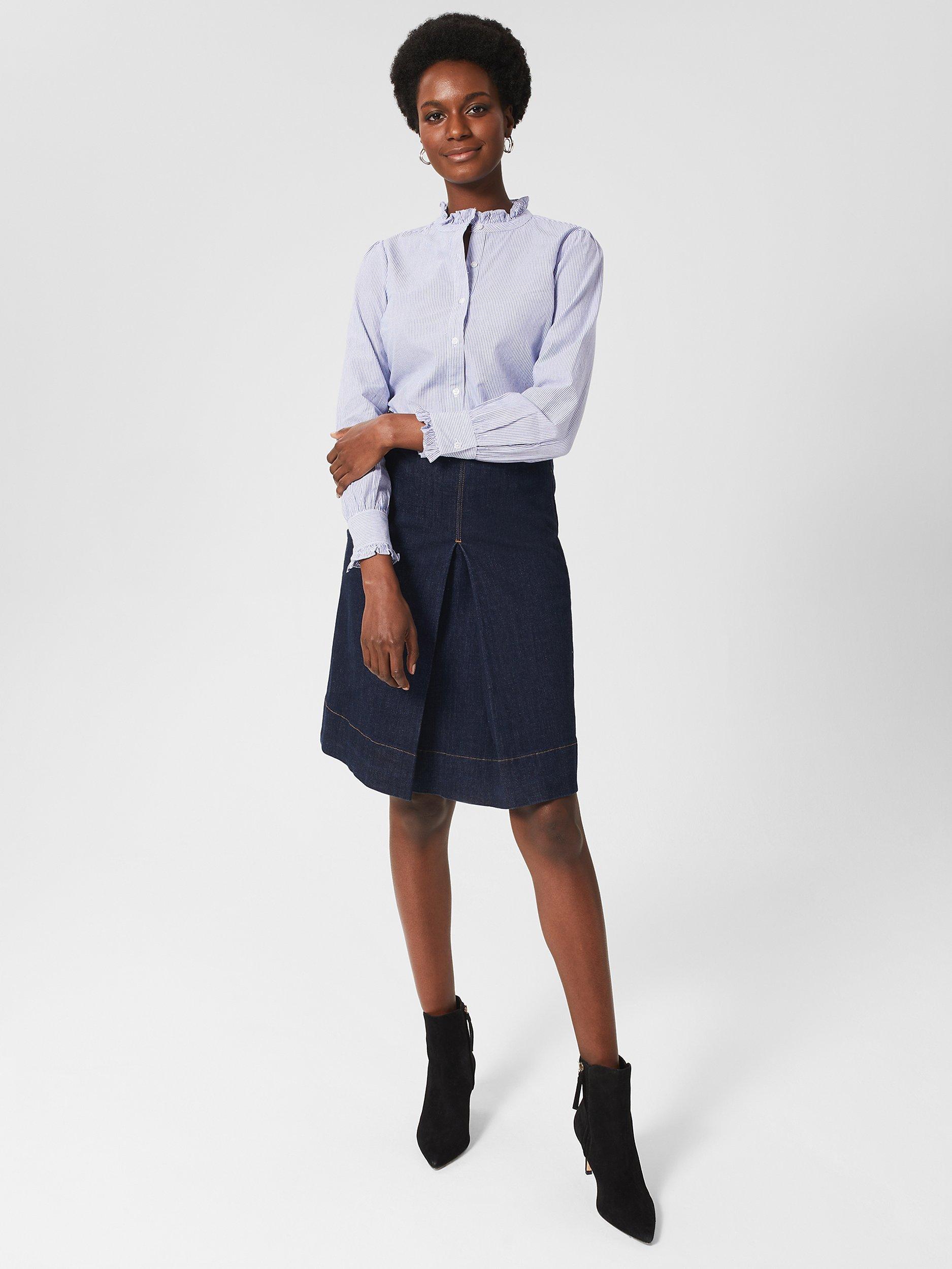 Hobbs Ruth Denim Skirt, Indigo