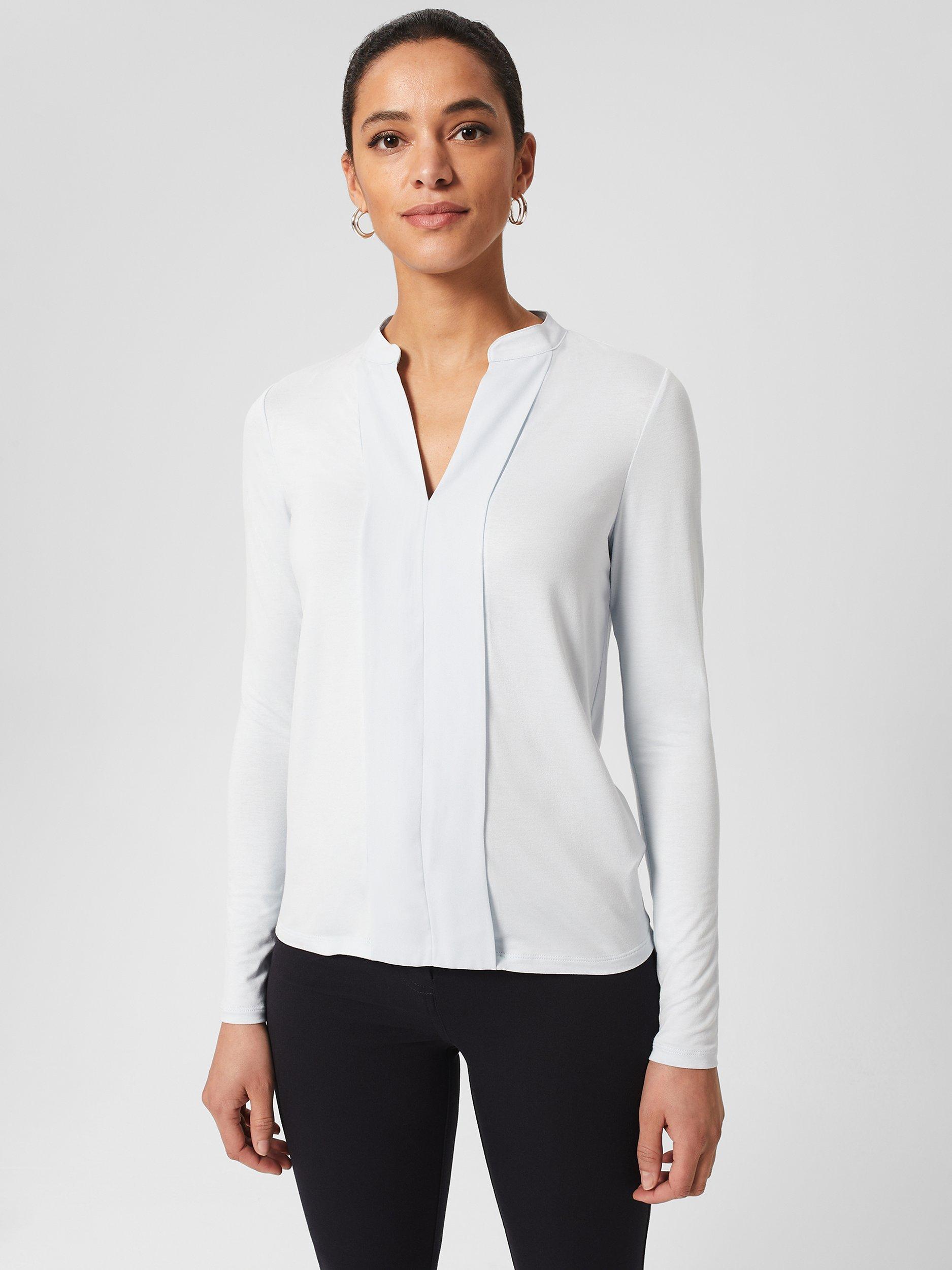 Hobbs Leena Long Sleeve Top, Stone Blue