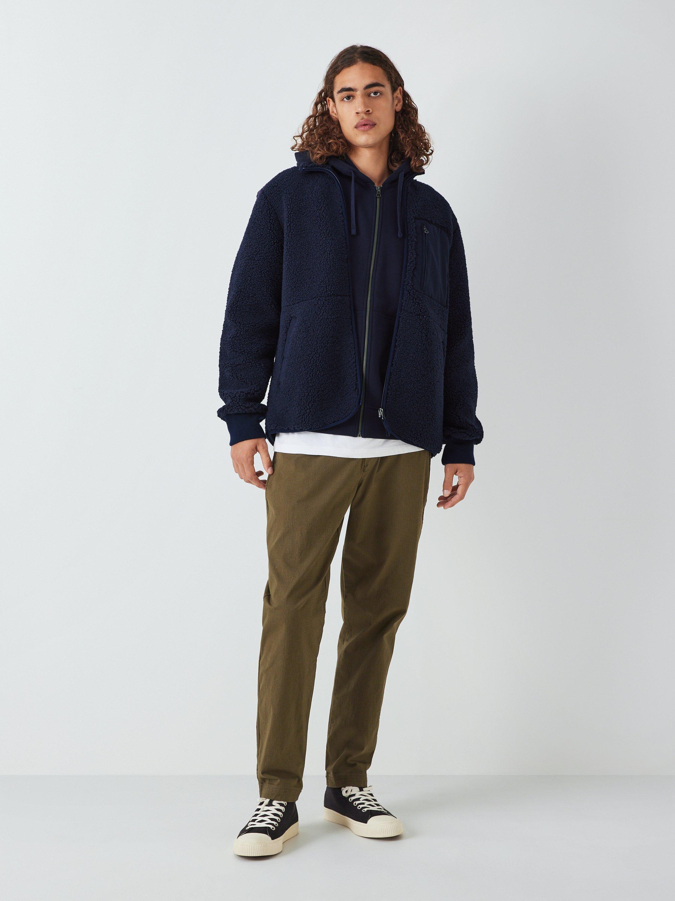 Product image 3 of 6, which shows John Lewis ANYDAY Cotton Zip-Through Hoodie, Baritone Blue, M