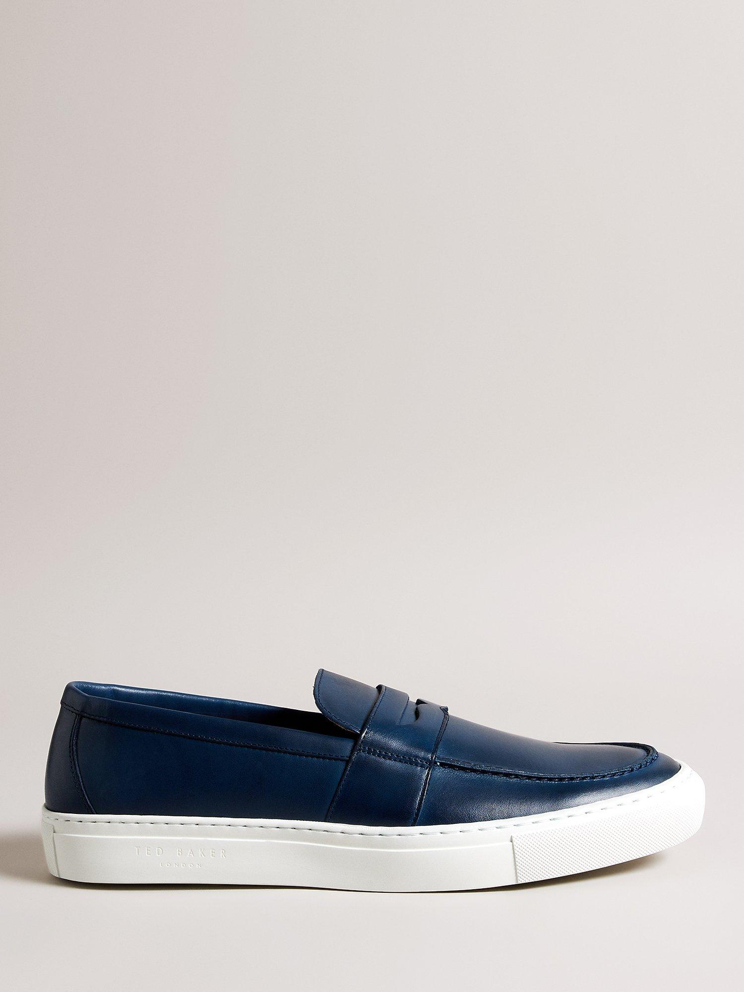 Ted Baker Hecter Leather Loafer Trainers, Navy
