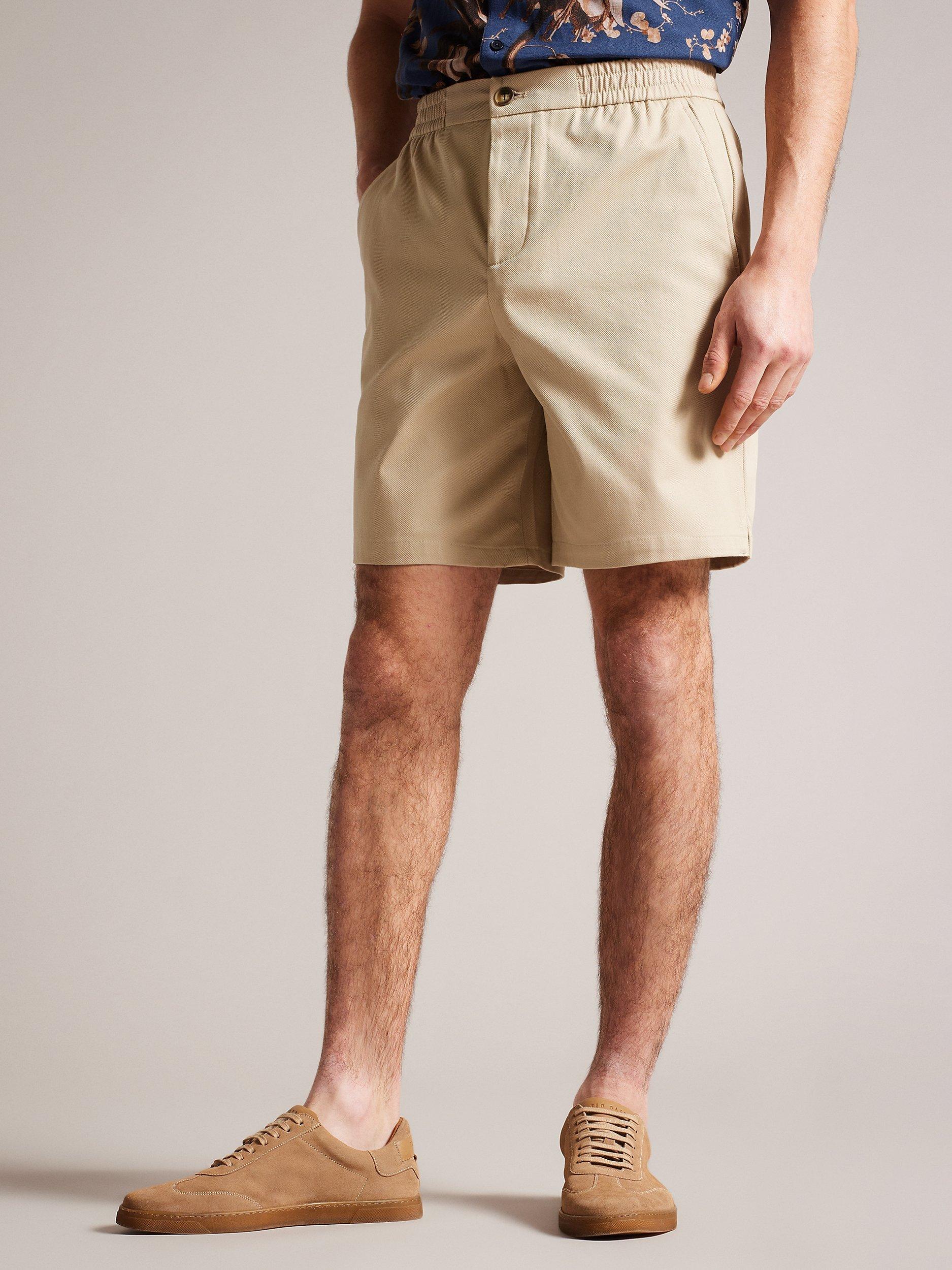 Ted Baker Creswel Elasticated Drawstring Shorts, Natural