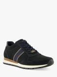 Dune London Treck Leather Stripe Webbing Lace Up Trainers