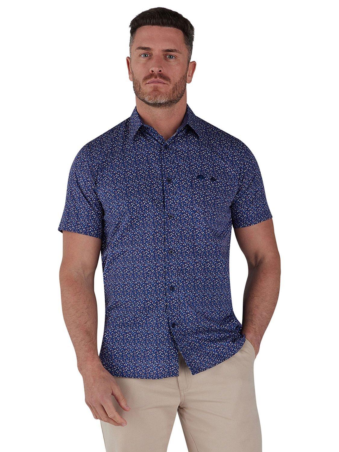 Raging Bull Bloom Cotton Shirt, Navy