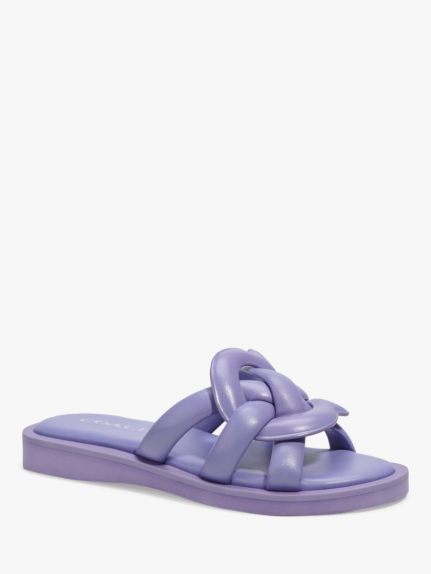 Coach Georgie Leather Sandals, Purple