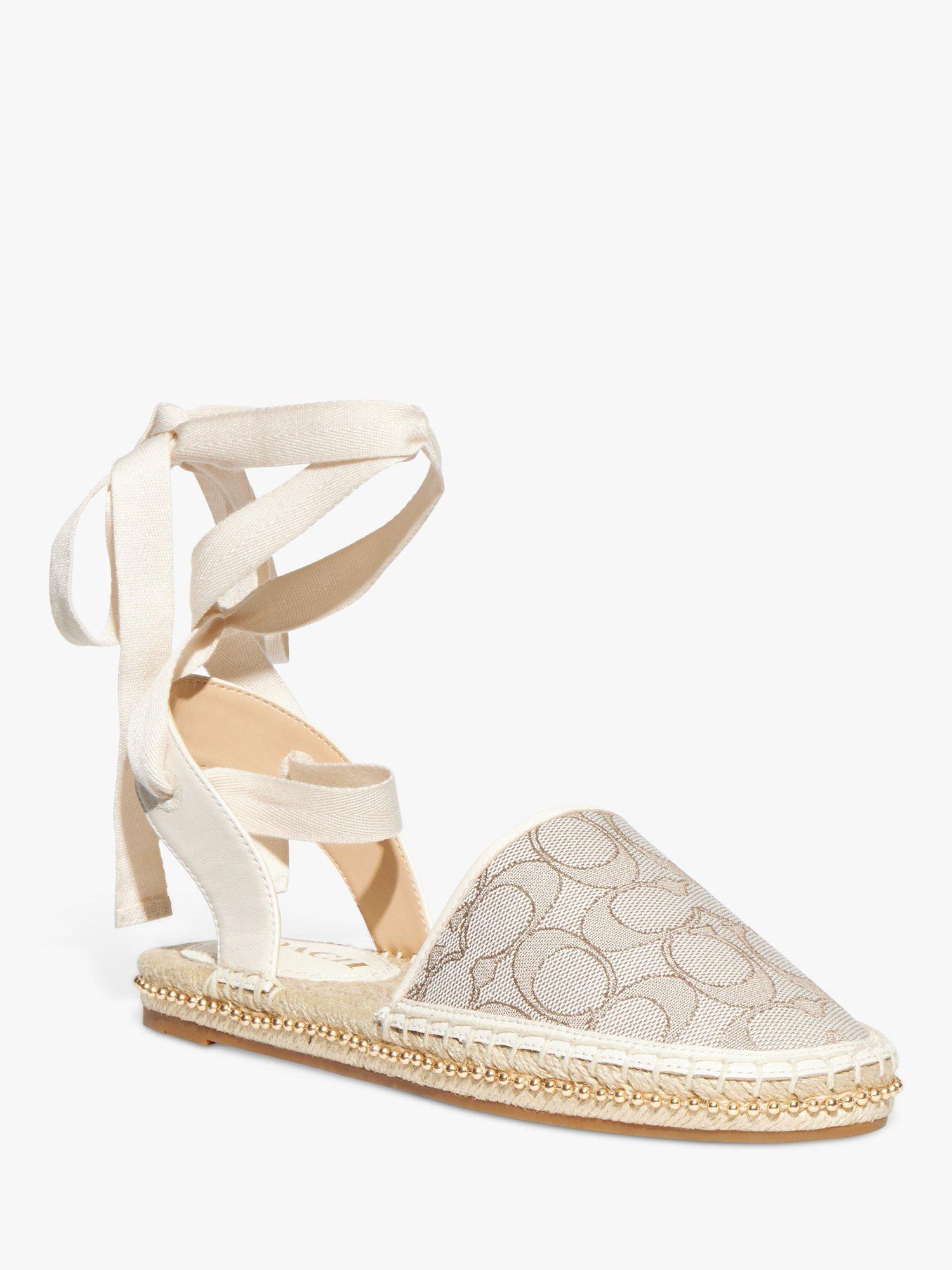 Coach Corinne Espadrille Sandals, Stone/Chalk