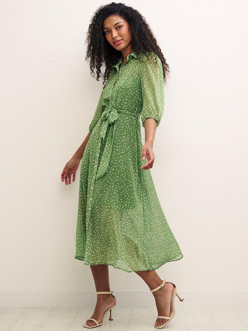 Nobody's Child Malika Mary Ditsy Shirt Dress, Green