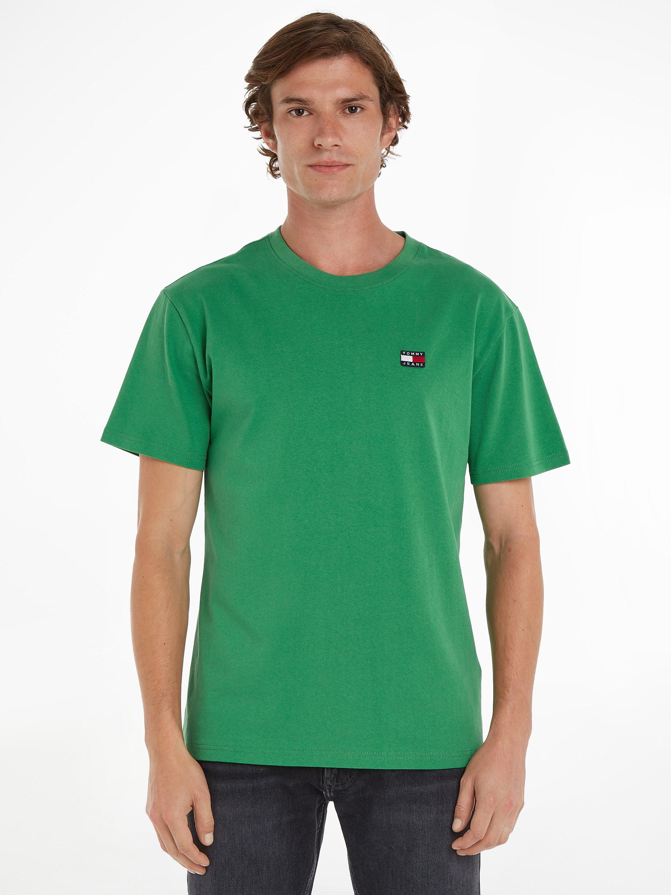 Tommy Jeans Organic Cotton Badge Logo T-Shirt, Coastal Green