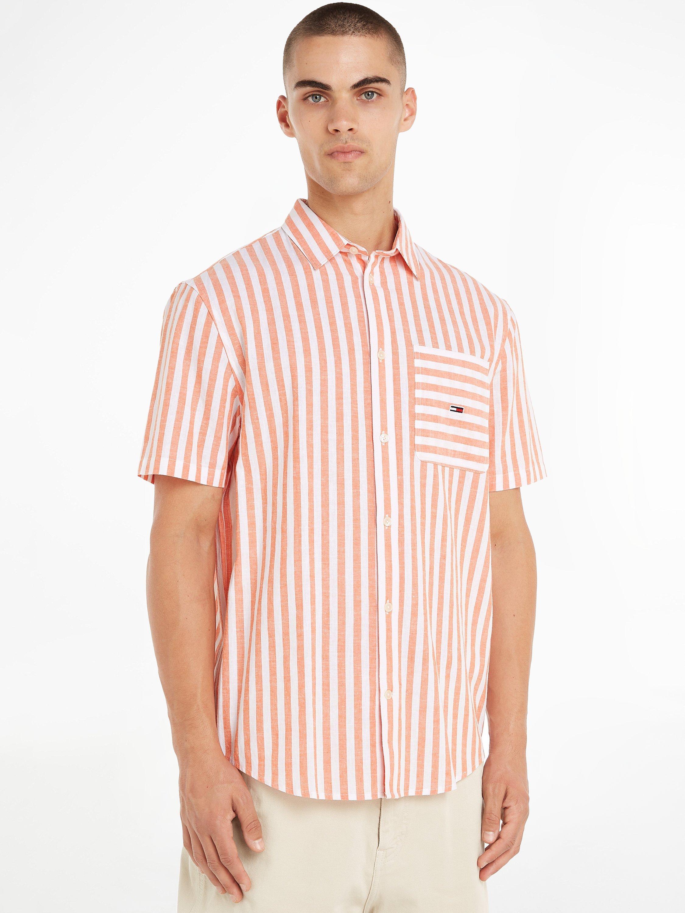 Tommy Hilfiger Relaxed Stripe Shirt, Citrus Orange Stripe