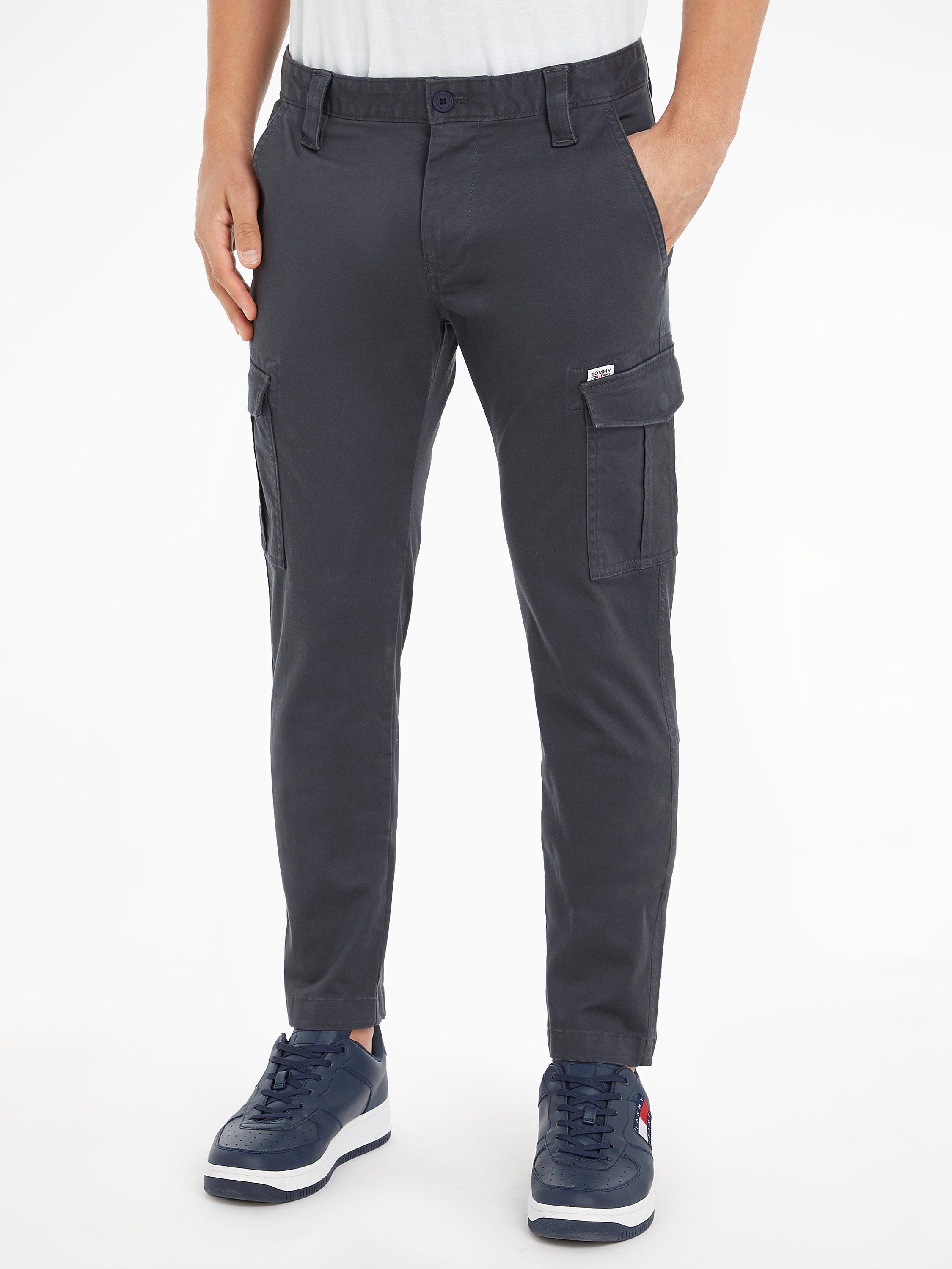 Tommy Jeans Scanton Dobby Cargo Trousers, New Charcoal