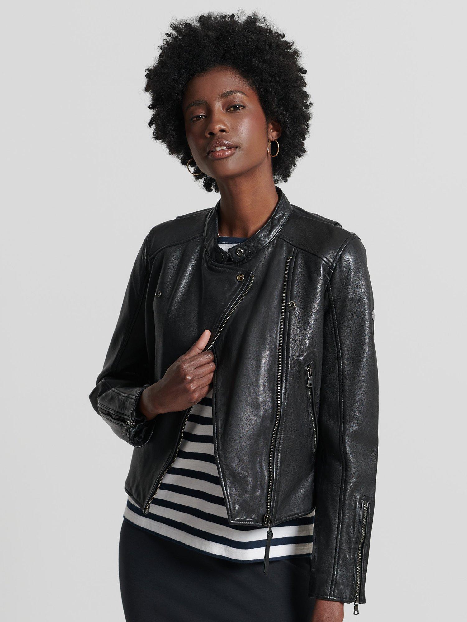 Superdry Leather Jacket, Black