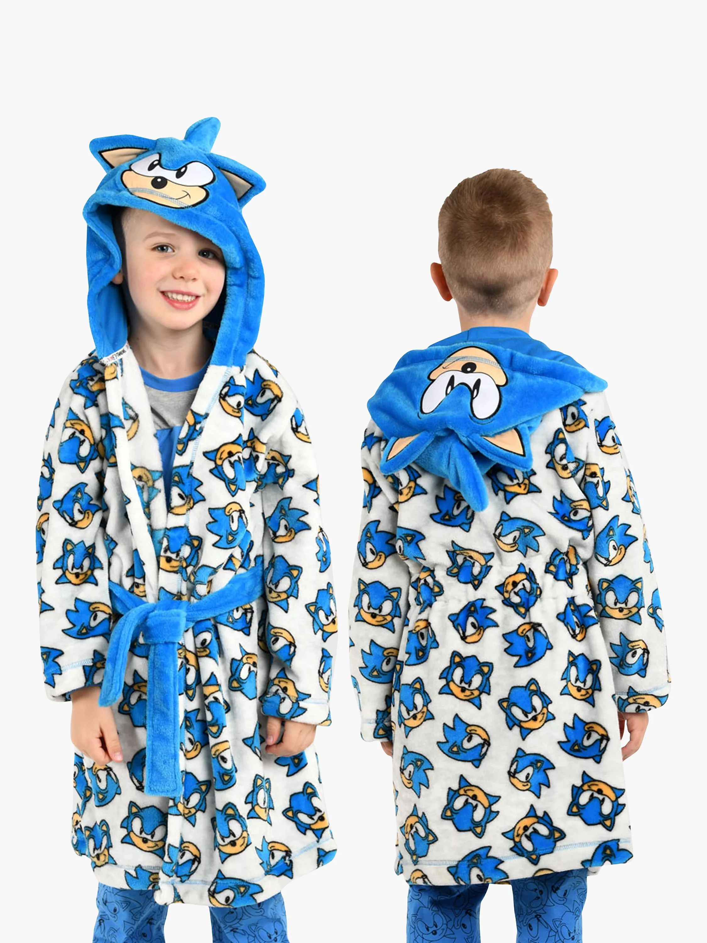 Brand Threads Kids Sonic The Hedgehog Dressing Gown Blue Grey