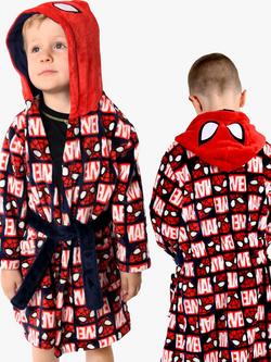 Brand Threads Kids' Spiderman Dressing Gown, Red/Multi, Red/Multi