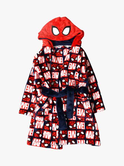 Brand Threads Kids' Spiderman Dressing Gown, Red/Multi - view 2, Red/Multi