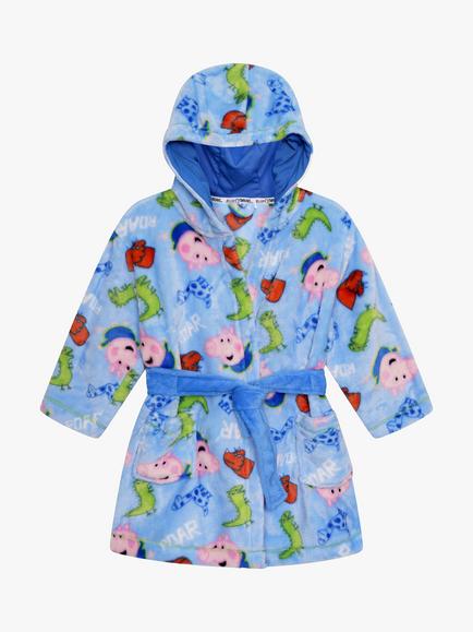 Brand Threads Kids' George Pig Dressing Gown, Blue - view 2, Blue