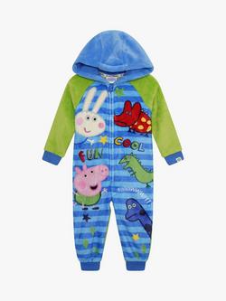 Brand Threads Kids' George Pig Onesie, Blue/Multi - view 2, Blue/Multi