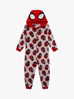 Brand Threads Kids' Spiderman Onesie, Red/Grey - view 2, Red/Grey