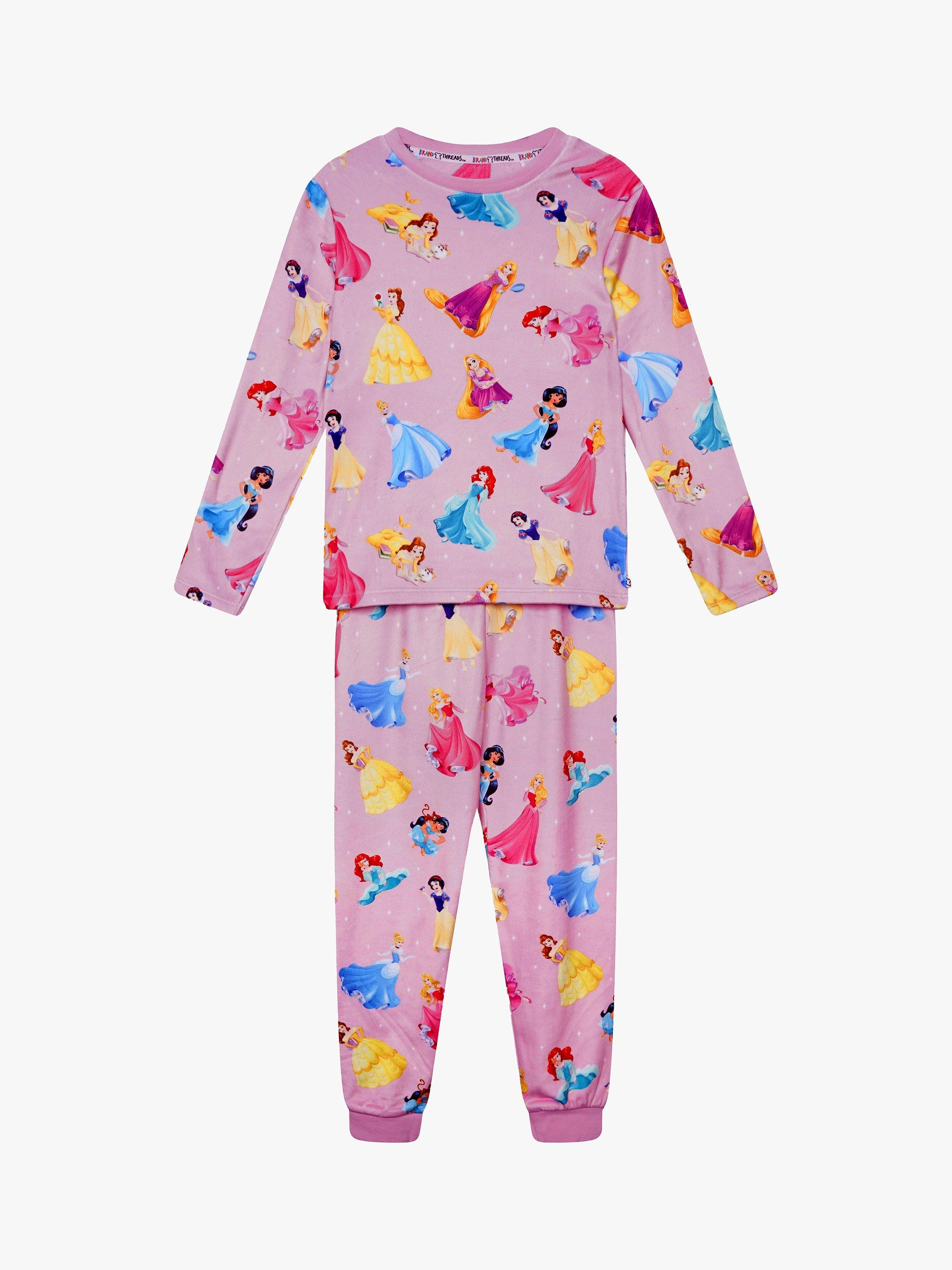 Product image 2 of 2, which shows Brand Threads Kids' Disney Princess Pyjama Set, Fuchsia, 2-3 years