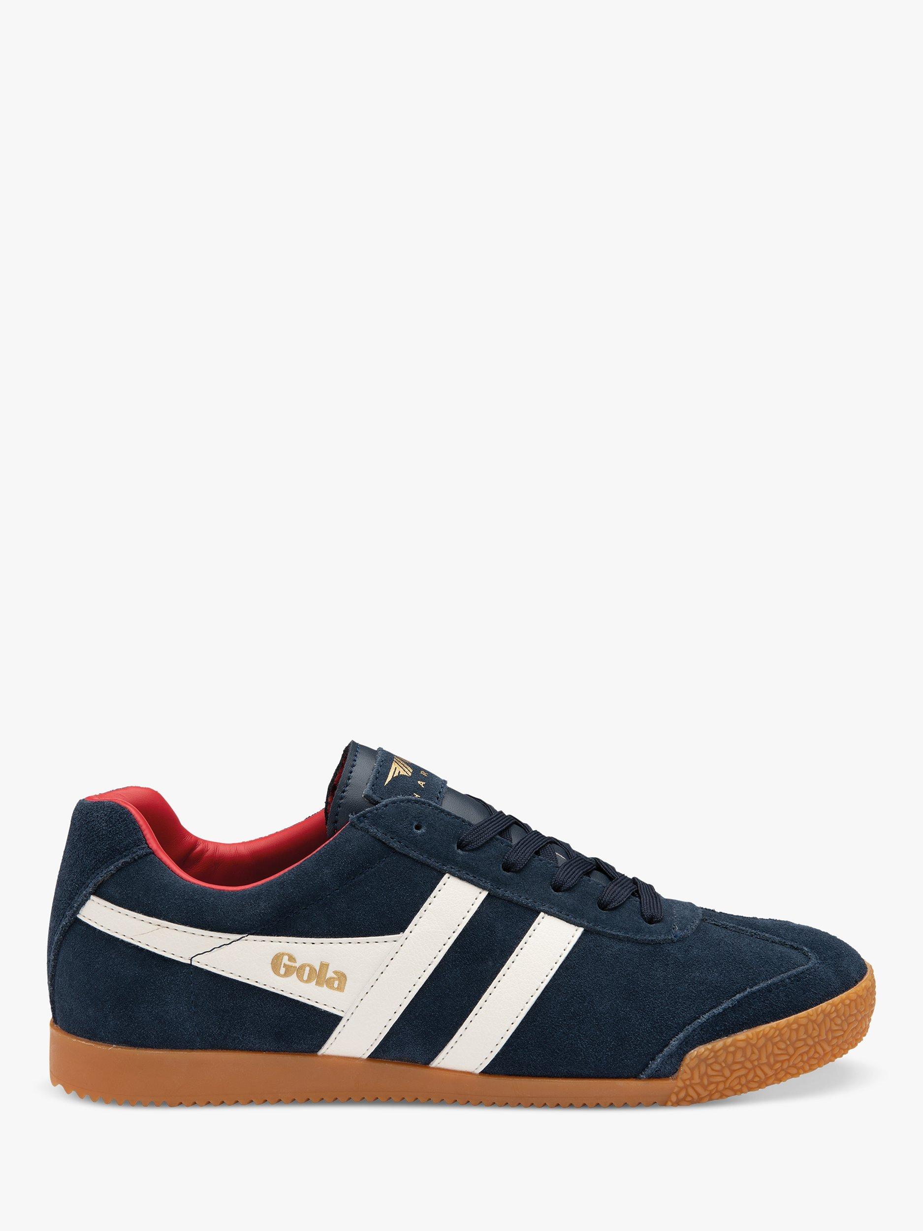 Gola Classics Harrier Suede Lace Up Trainers Navy Off White Red