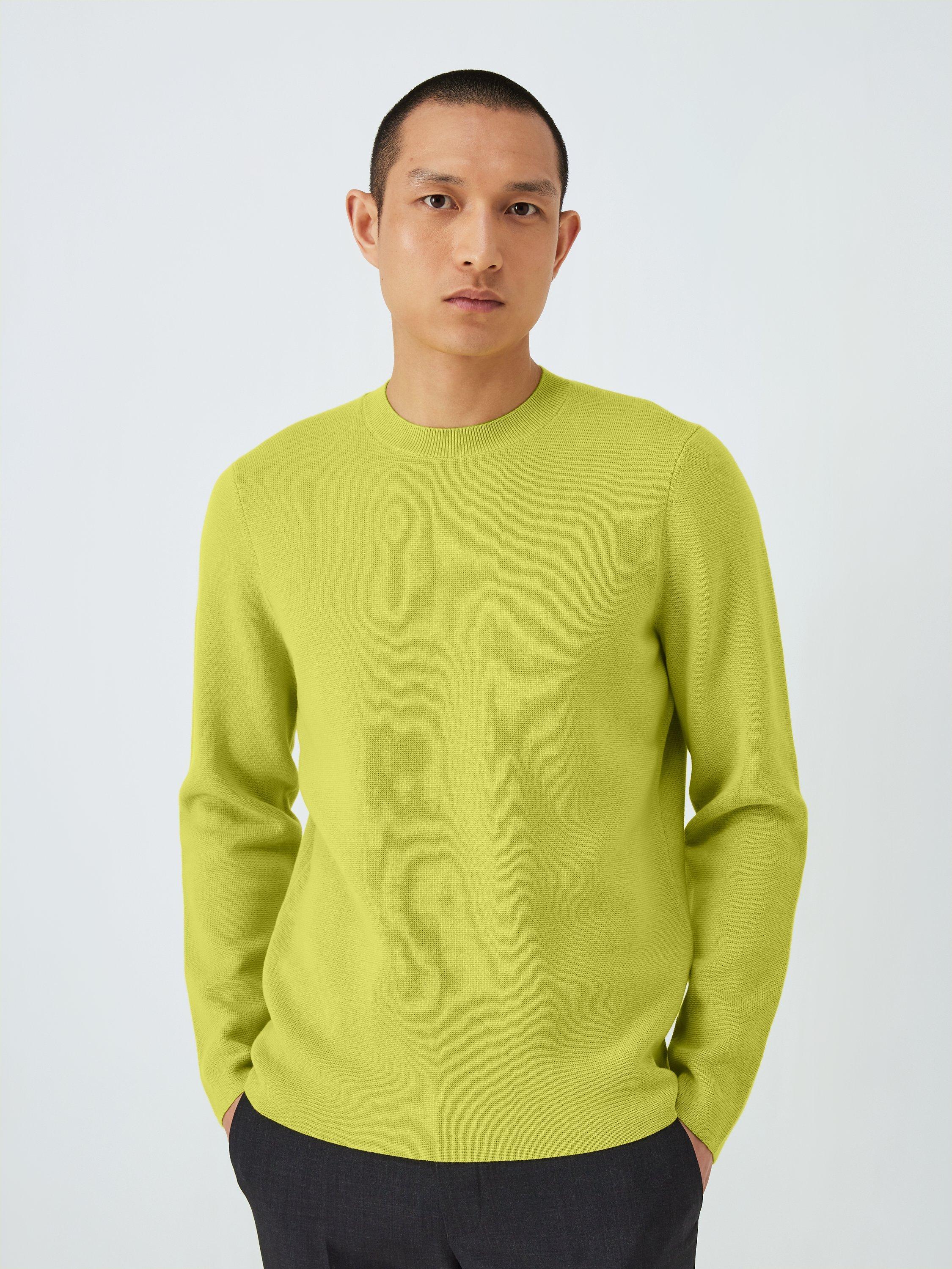Kin Milano Stitch Cotton Crew Jumper, Apple Green