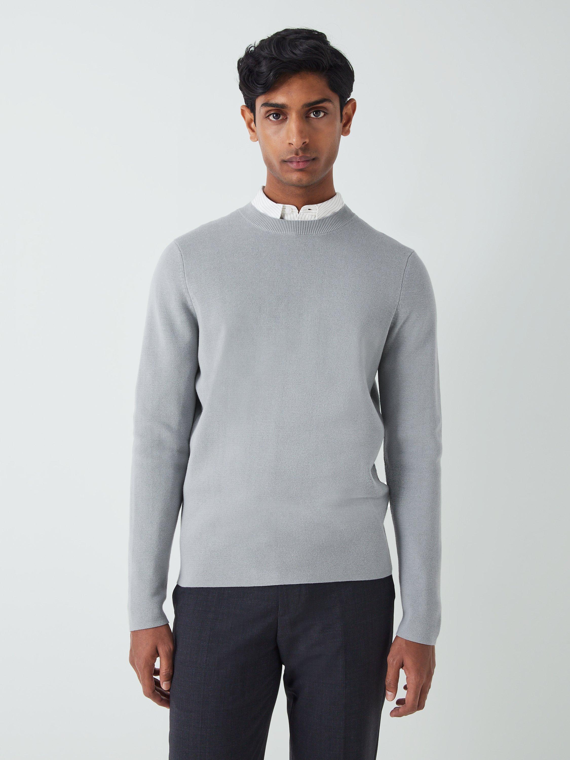 Kin Milano Stitch Cotton Crew Jumper, Quarry