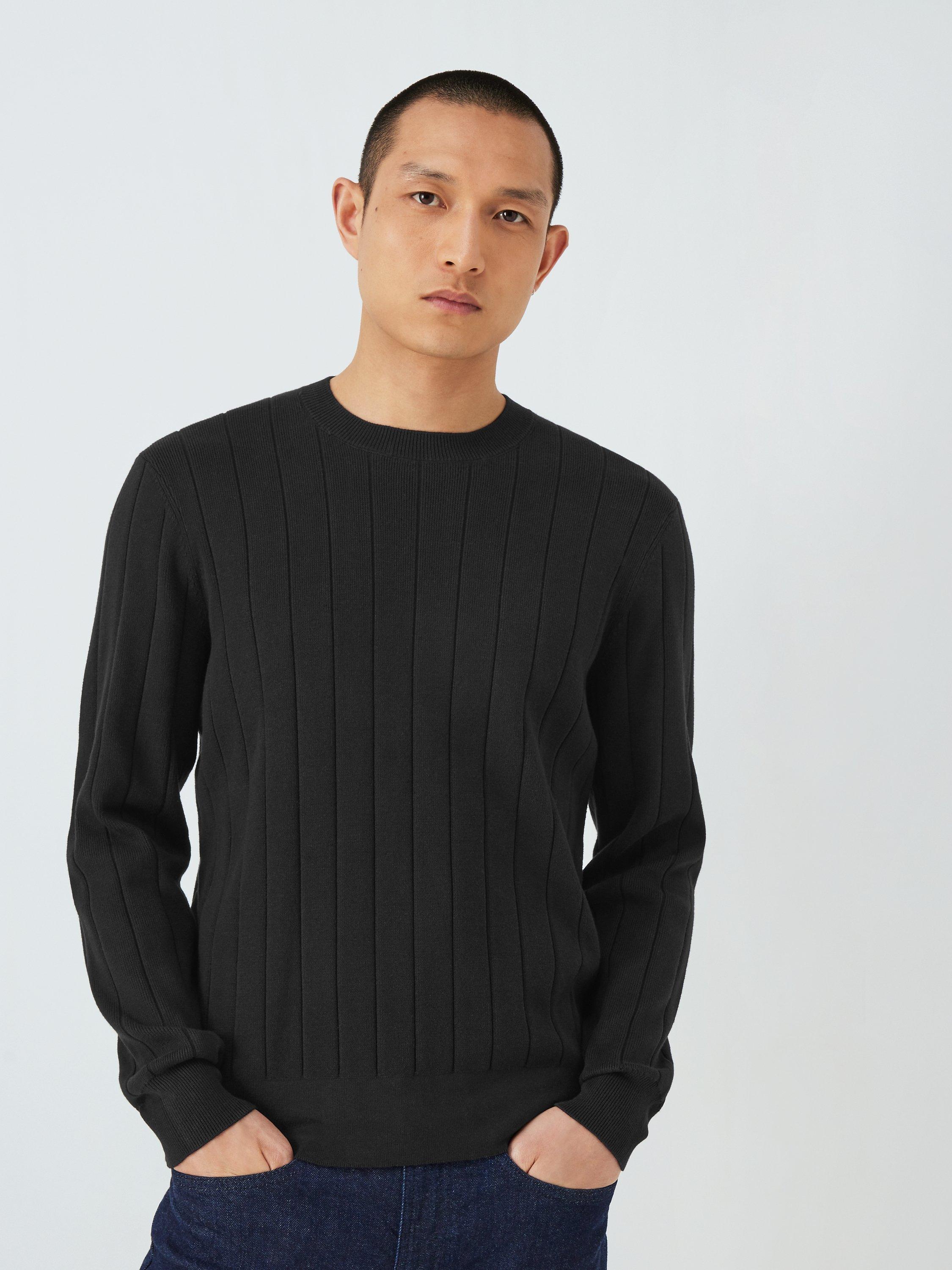 Kin Flat Rib Cotton Jumper, Black Beauty