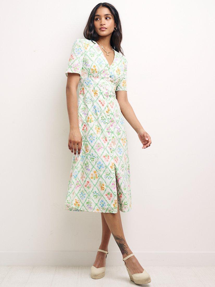 Nobody's Child Petite Alexa Trellis Midi Dress, Multi