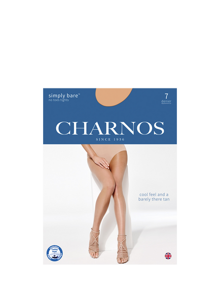 Charnos 7 Denier Footless Tights, Neutral - view 2, Neutral