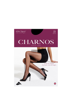 Charnos 15 Denier Killer Figure Sheer Control Tights - view 2, Black