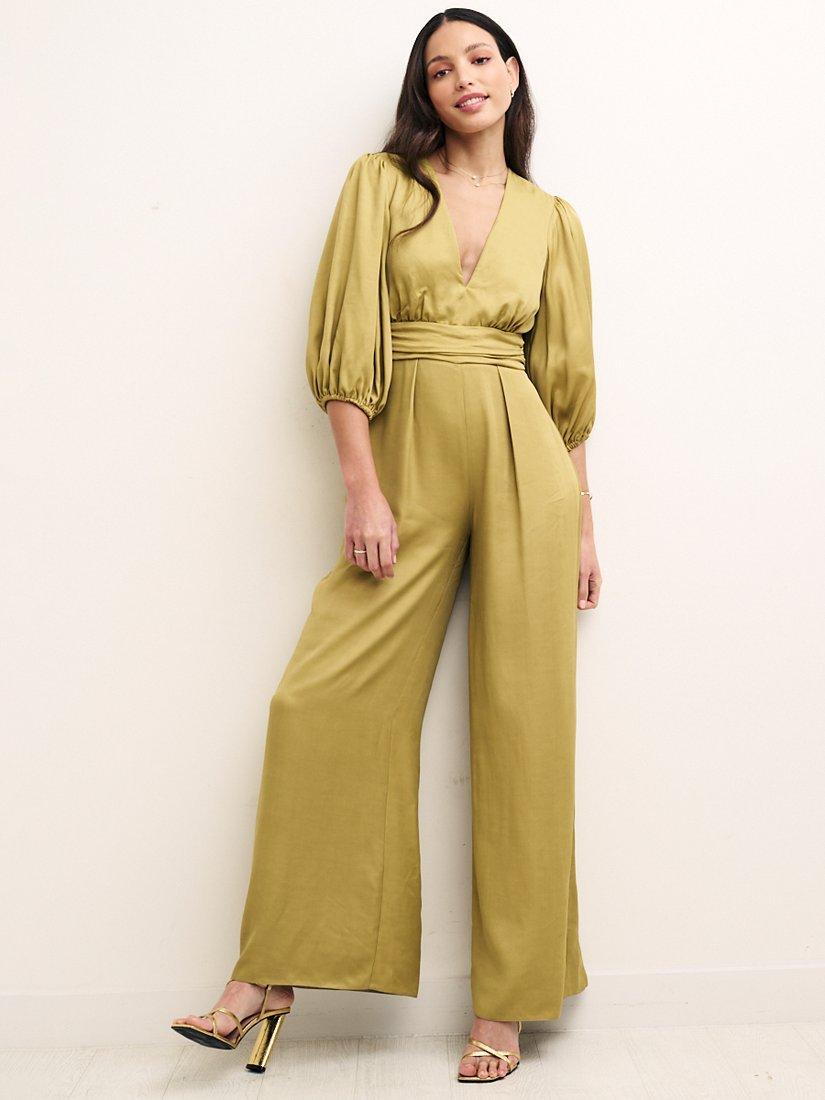 Nobody's Child Melita Satin Jumpsuit, Green