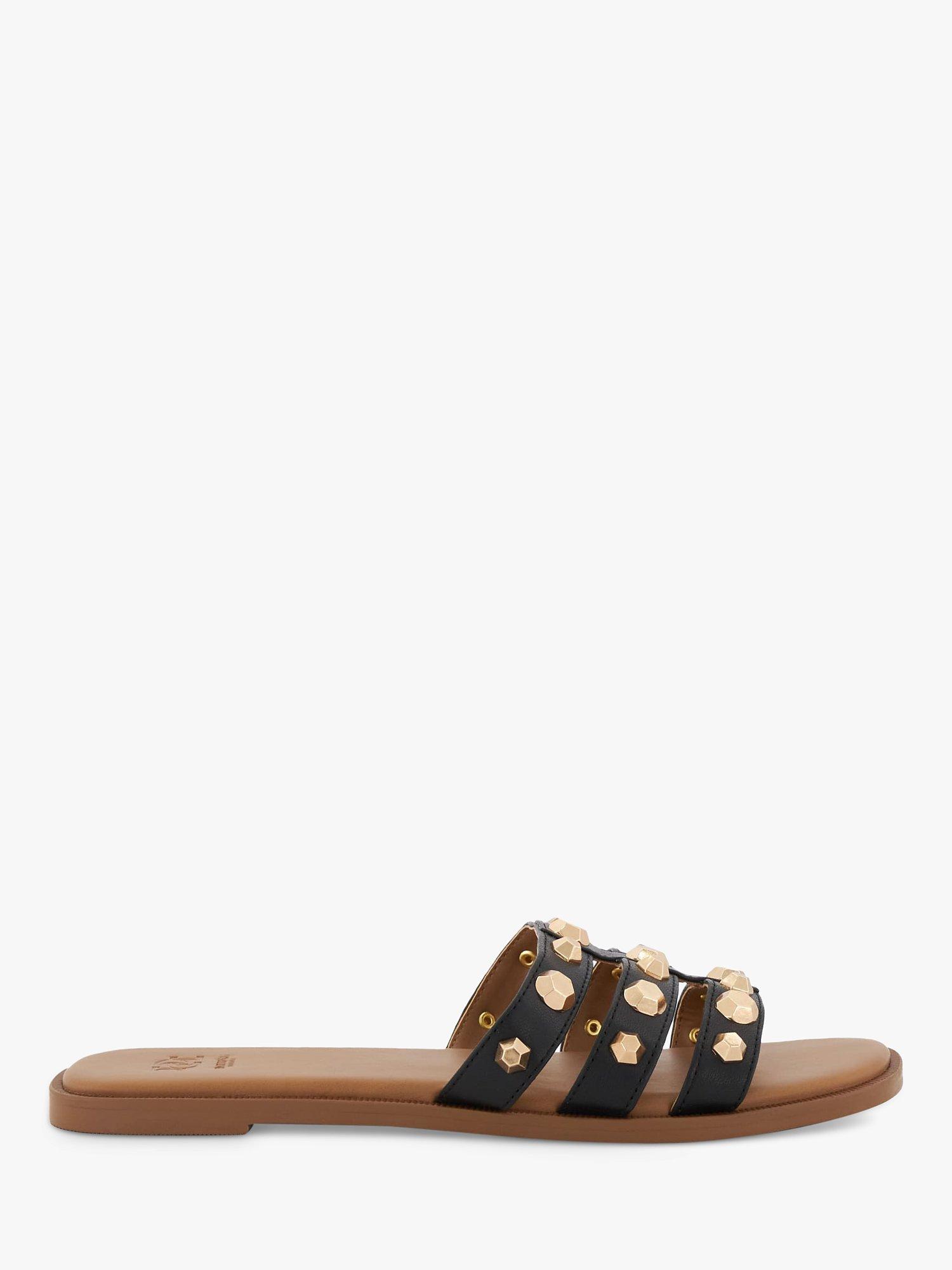 Dune Little Studded Slider Sandals, Black