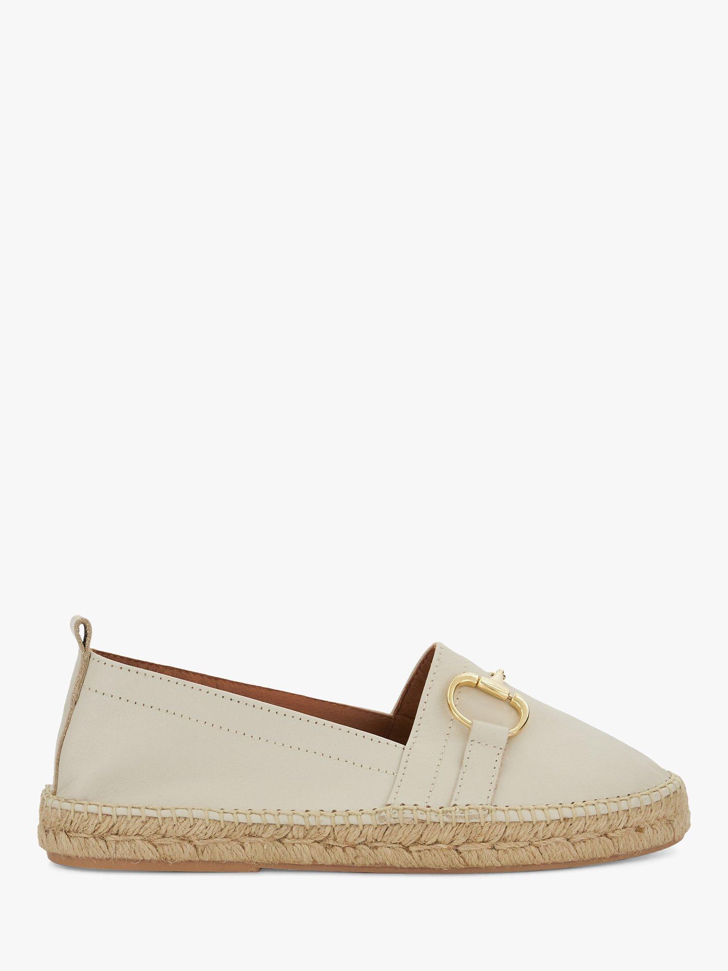 Dune Guavas Leather Espadrilles, White, 5