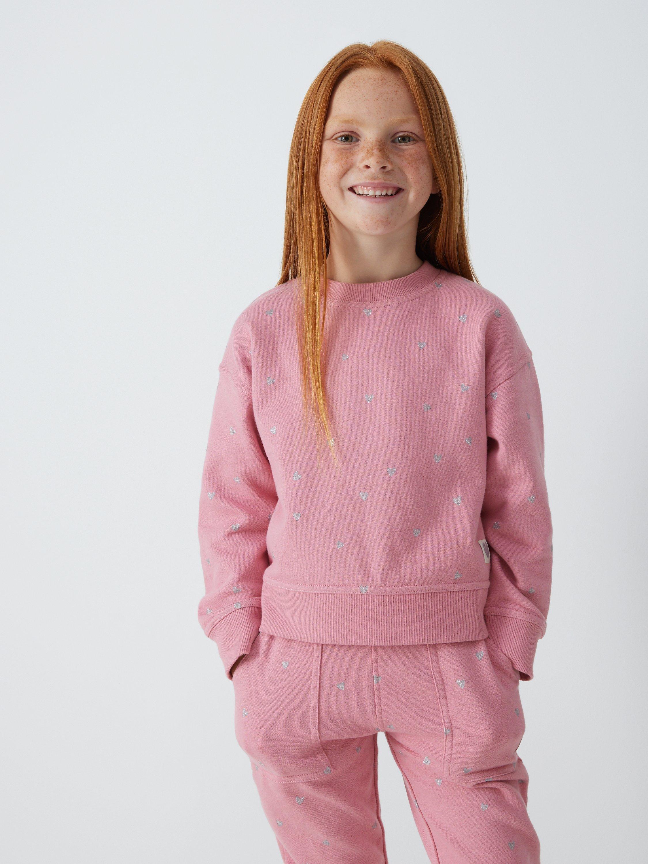 John Lewis Kids' Heart Print Jumper, Pink