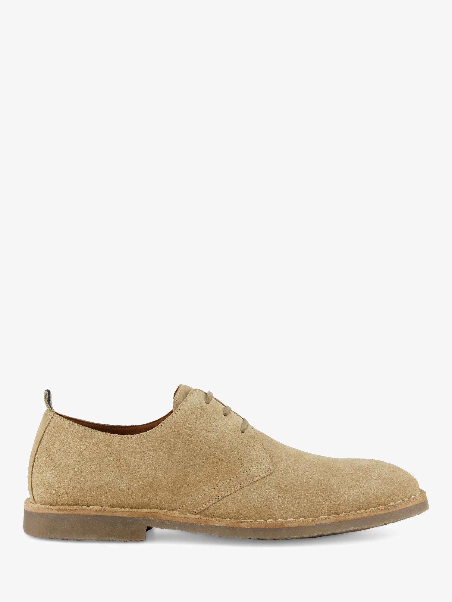 Product image 1 of 6, which shows Dune London Brooked Suede Chukka Shoes, Stone, EU40