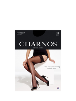 Charnos 10 Denier Run Resist Stockings - view 2, Black
